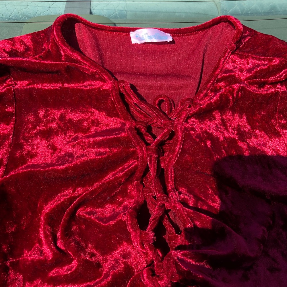 Iheartraves velvet bodysuit - Picture 2 of 4